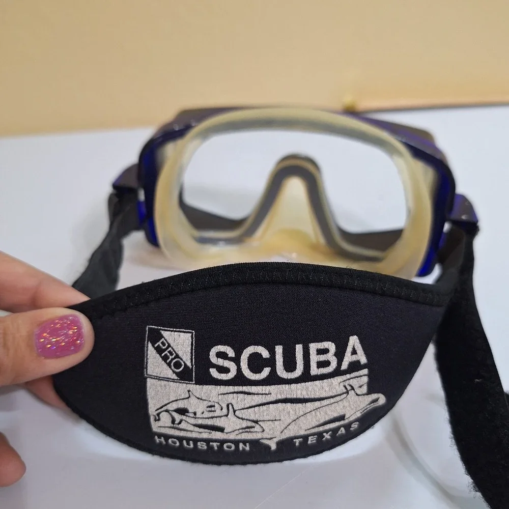 Oceanic Shadow Tempered Scuba Dive‎ Snorkel Mask Pro Suba Houston W/Strap